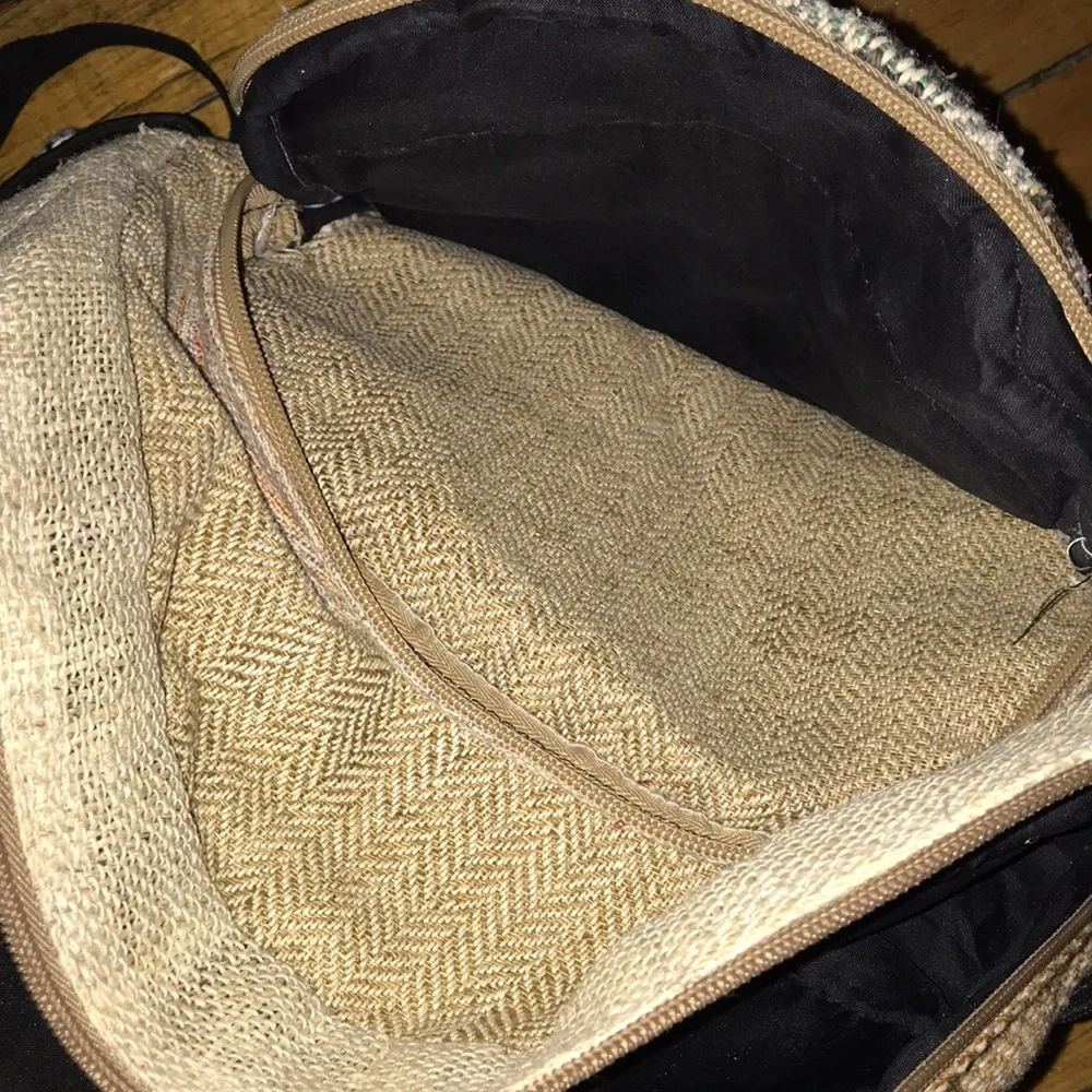Eco-Friendly Beige and Black Backpack‎